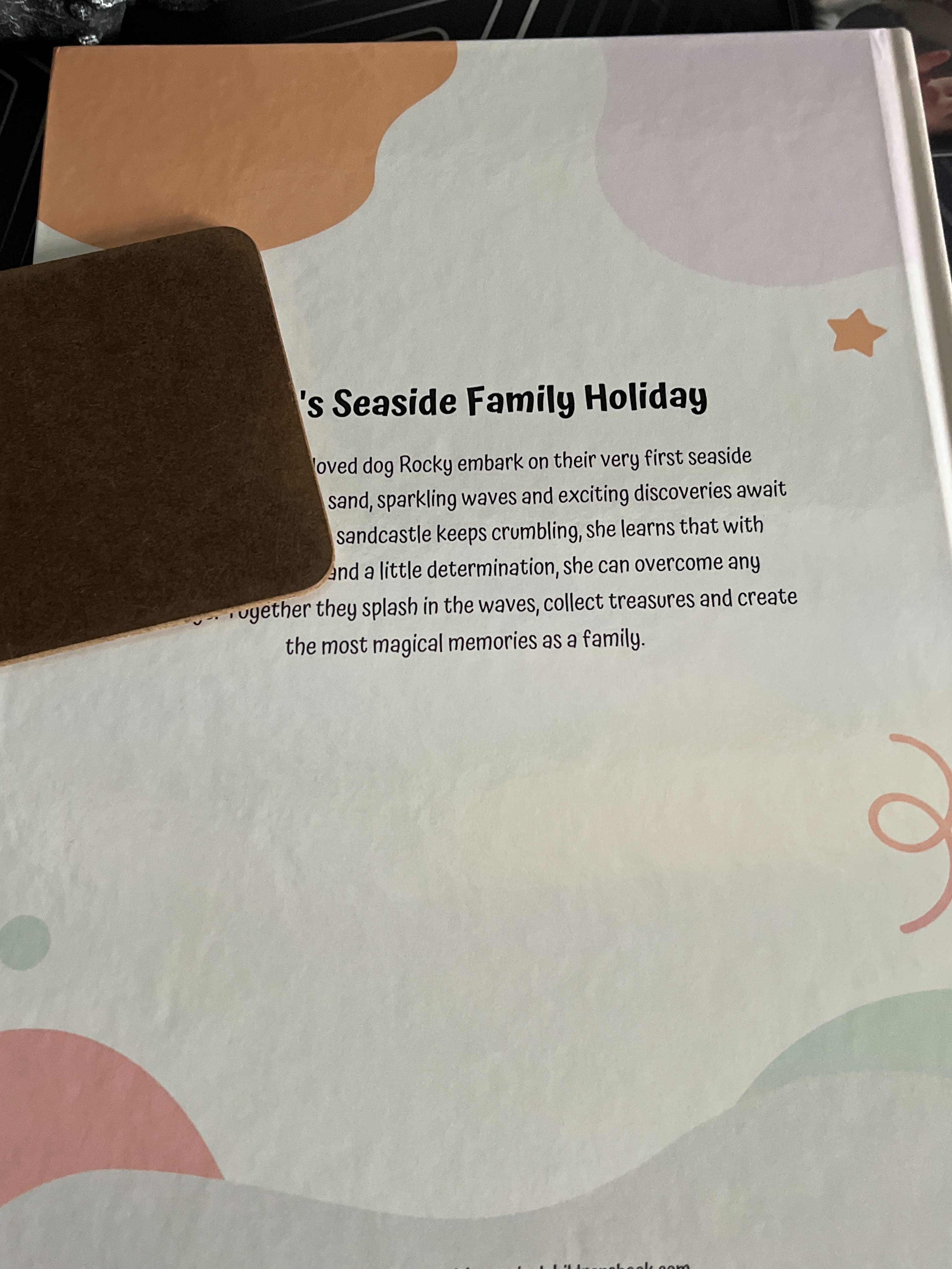 Close-up of a printed personalized story page.